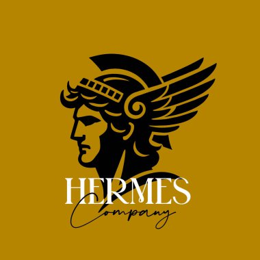 Hermes Şirketi - Vektör Düz Logo İllüstrasyonu