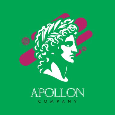 Apollon Şirketi - Vektör Düz Logo İllüstrasyonu