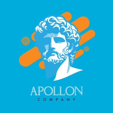 Apollon Şirketi - Vektör Düz Logo İllüstrasyonu