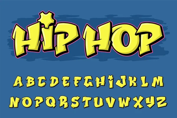 Alfabeto Graffiti Hiphop Vector Texto Cartas — Vector de stock