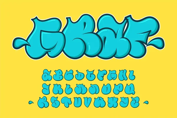 Font Alphabet Blue Street Graffiti text vector Letters