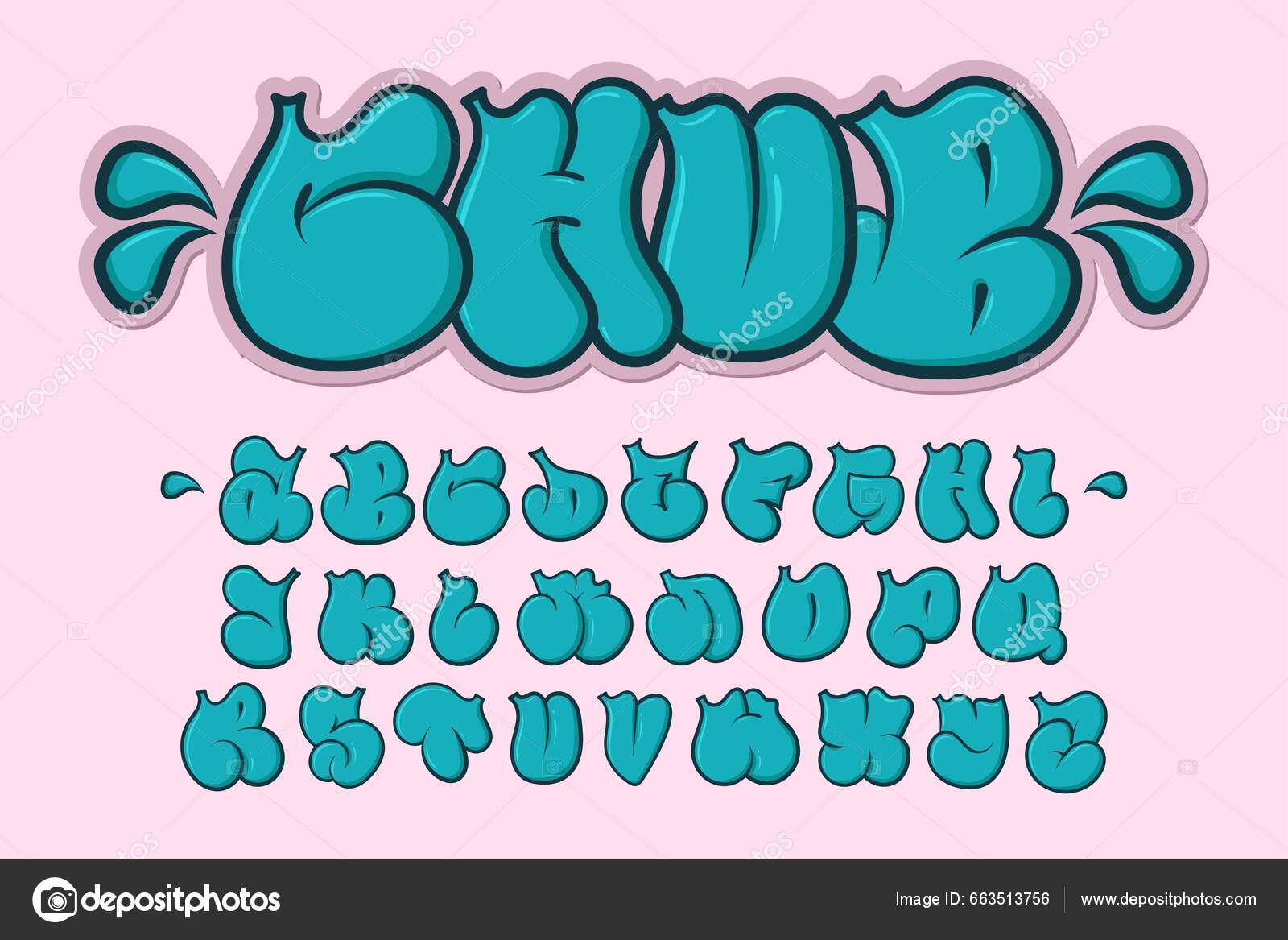 Graffiti Fat Letter Alphabet Vector Stock Vector by ©jayasenantiasa