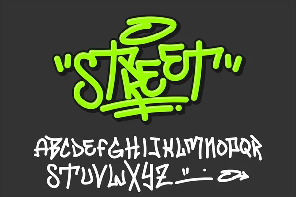 Alphabet Simple Graffiti Cartoon Vector Illustration — Vector de stock
