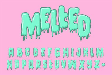  Alphabet Melted Cartoon vector Pink clipart