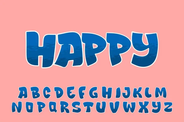 Alphabet Blue Cartoon Type — стоковый вектор