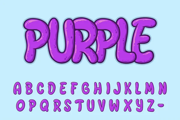Alfabet Purple Graffiti Cartoon Vector — Stockvector