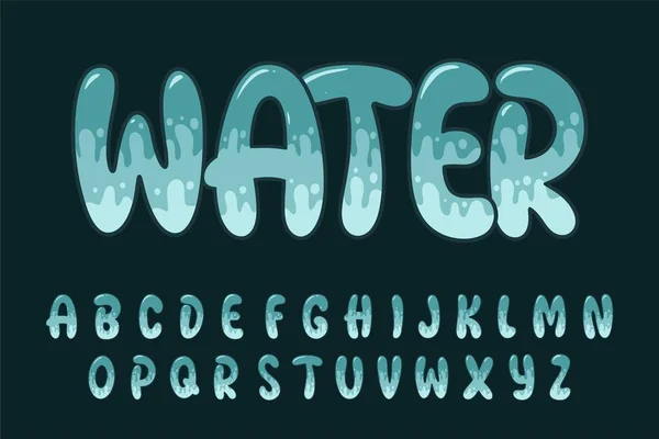 Alphabet Wasser Graffiti Cartoon Vector — Stockvektor