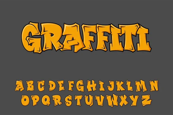 Alfabeto Graffiti Street Orange Typeset Vector Dibujos Animados Ilustración De Stock