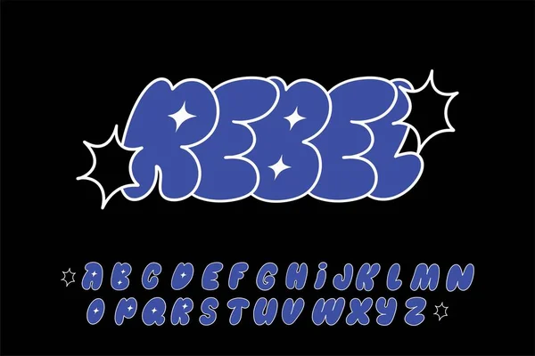 Alphabet Blue Streetwear Y2K Graffity Type Vector Letras Vectores De Stock Sin Royalties Gratis