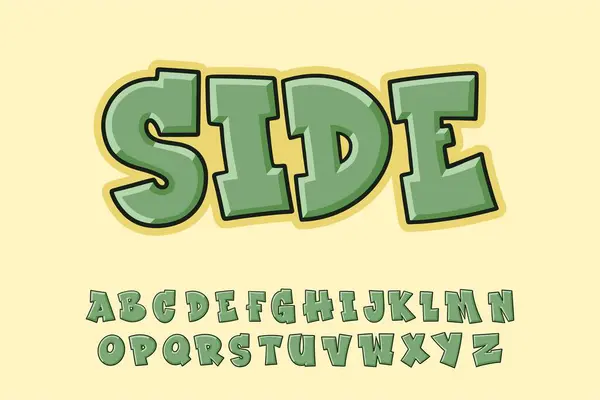 Alphabet Zöld Graffiti Szövegvektor Betűk Vektor Grafikák