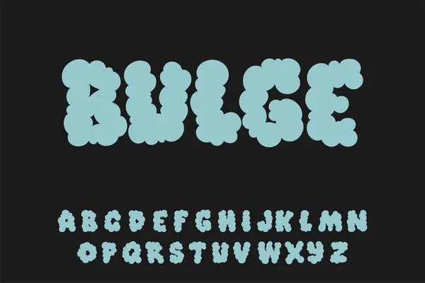 Alfabeto Azul Burbuja Simple Graffity Tipo Vector Cartas Gráficos Vectoriales