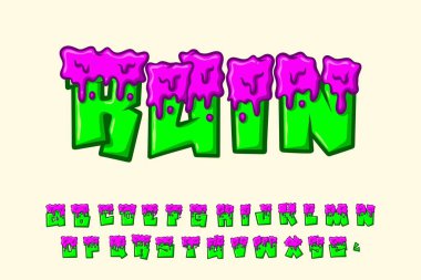 Alfabe Graffiti Eritme Harfleri Vektörü