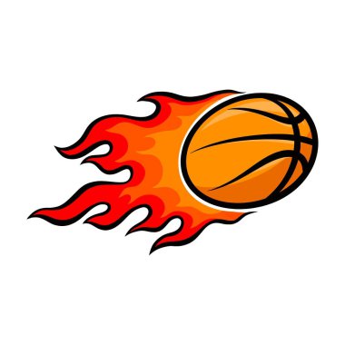 Ateş Kuyruğu Çizgi Film Vektörü Uçan Basketbol