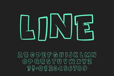 Alfabe Çizgisi Mavi Tür Vektörü