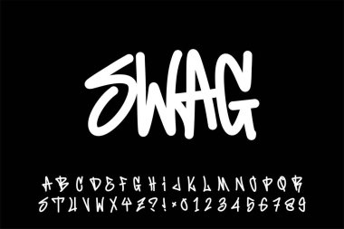 Alfabe Etiket Çizgisi Graffiti Çizgi Filmi Vektörü