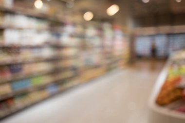 Soyut bulanıklık süpermarket alışveriş merkezi iç arka planı için