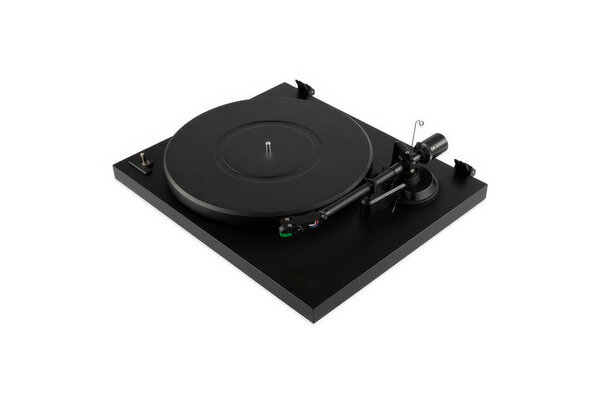 Giradiscos Modernos Negros Aislados Sobre Fondo Blanco — Foto de Stock