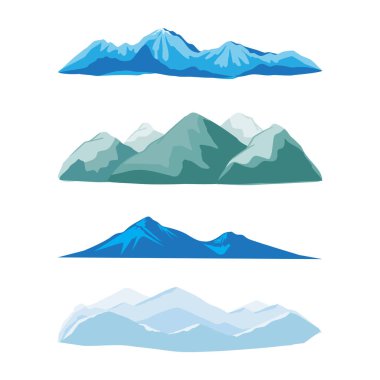 collection set of color mountain vector