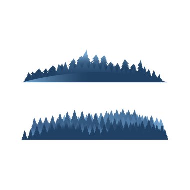 Pine tree border Forest. Tree Silhouette Bundle