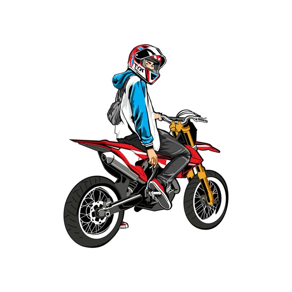 Vector Motocross Racing Shirt Design — Stock Vector