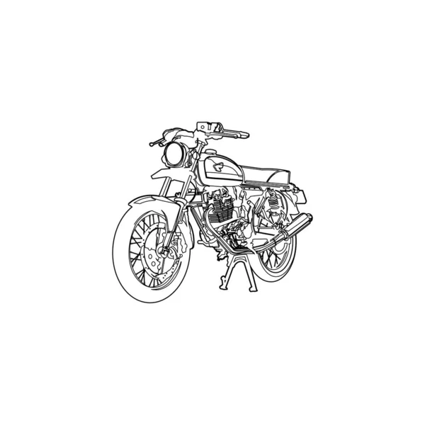 Motocicleta Con Fondo Modelo Estructura Del Cuerpo Modelo Alambre — Vector de stock