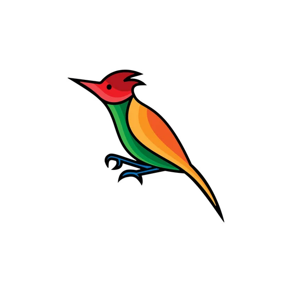 鳥のロゴカラフルなデザインイラスト — ストックベクタ