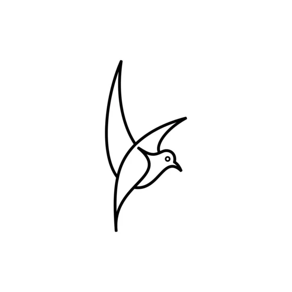 Vogel Durchgehende Linie Design Auf Weißem Hintergrund — Stockvektor