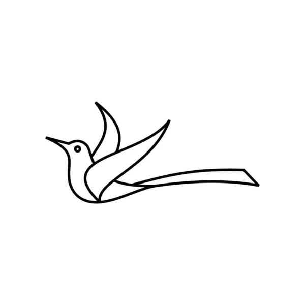 Bird Continuous Line Design White Background — Stock Vector