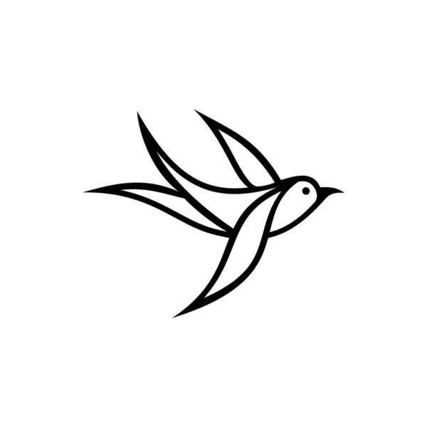 白色背景下鸟类连续直线设计 — 图库矢量图片