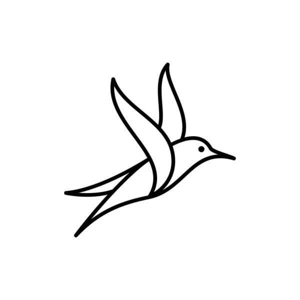 Beyaz Arkaplanda Kuş Sürekli Çizgi Tasarımı — Stok Vektör