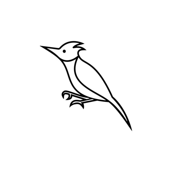 Pájaro Diseño Línea Continua Sobre Fondo Blanco — Vector de stock