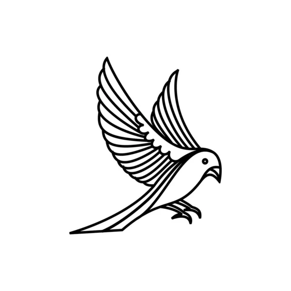 Vogel Durchgehende Linie Design Auf Weißem Hintergrund — Stockvektor