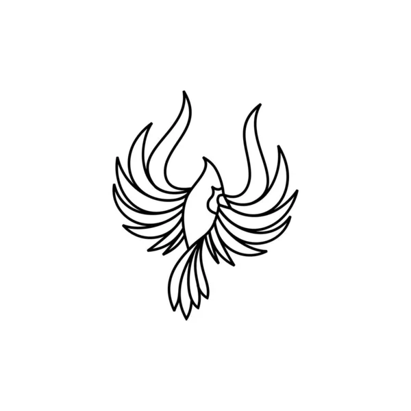 Kardinal Fågel Monolin Ikon Vektor — Stock vektor