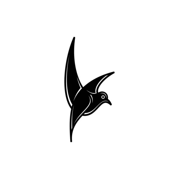 Kuş Beyaz Arkaplanda Izole Edilmiş Kuş Silueti — Stok Vektör