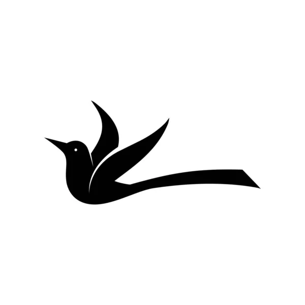 Птаха Силуэт Птицы Белом Фоне — стоковый вектор