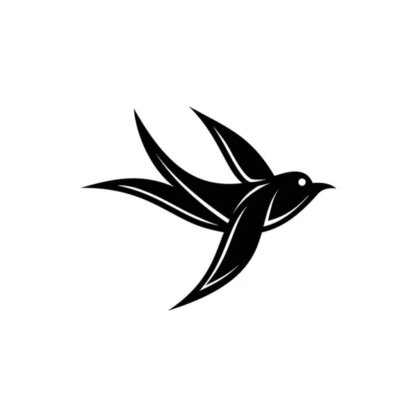 Oiseau Silhouette Oiseau Isolé Sur Fond Blanc — Image vectorielle