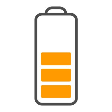 Orta batarya vektör kenar simgesi. Yönetim paneli, web sitesi, arayüz, mobil uygulamalar için bu simge kullanımı