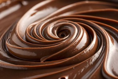 Yumuşak akışkan kremalı siyah çikolata ve tatlı kakao dalgaları