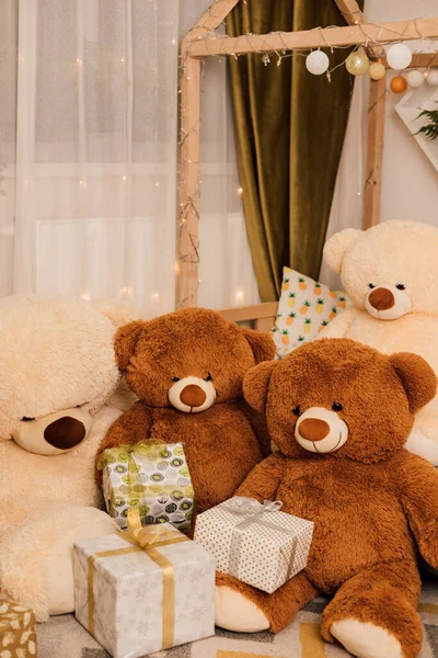 Teddy Bears Childrens Room Gift Boxes High Quality Photo — Stock Photo, Image