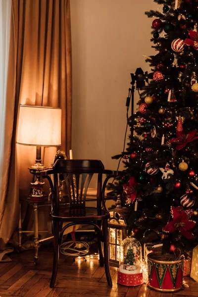 Interno Serale Natale Appartamenti Francesi Foto Alta Qualità — Foto Stock