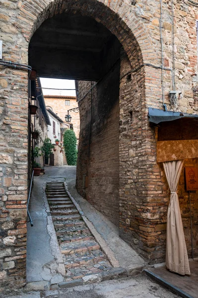 Rua Medieval Velha Bevagna Itália — Fotografia de Stock