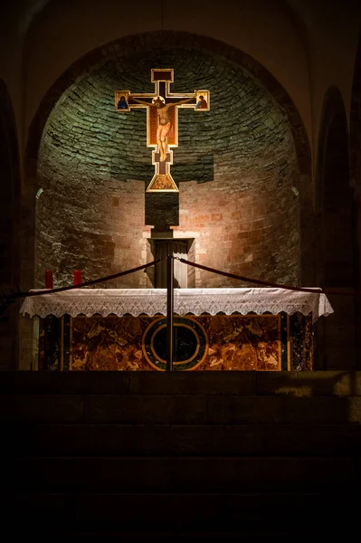 Intérieur Ancienne Église Bevagna Italie — Photo