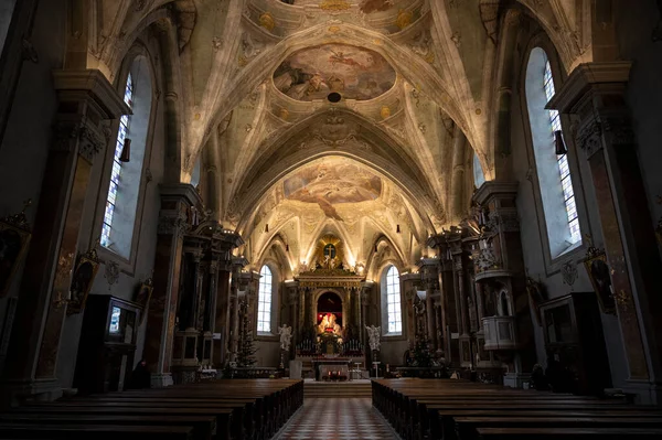 Brunico Italy Ιανουαριου 2022 Εσωτερικό Εκκλησίας Στο Brunico Ιταλία — Φωτογραφία Αρχείου