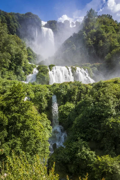 Cascata Delle Marmore Marmore Falls Man Made Waterfall Created Ancient — Stock Photo, Image