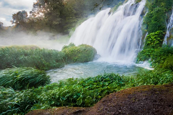 Cascata Delle Marmore Cataratas Marmore Uma Cachoeira Criada Pelos Antigos — Fotografia de Stock
