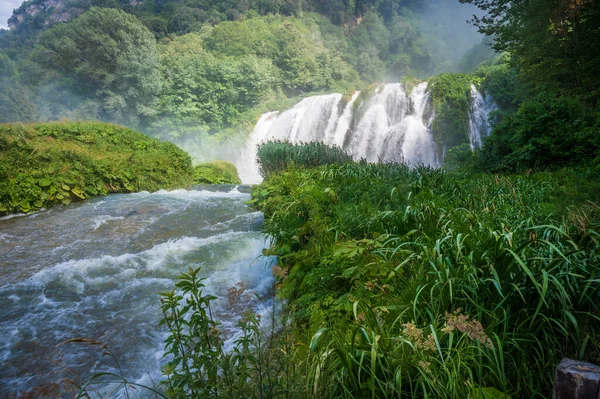 Cascata Delle Marmore Cataratas Marmore Uma Cachoeira Criada Pelos Antigos — Fotografia de Stock