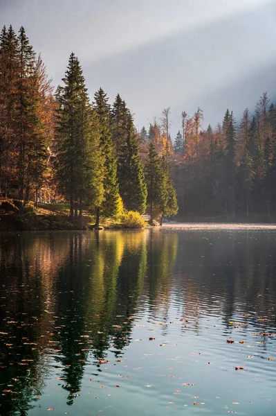 stock image Beautiful Fusine Lakes in fall season, Friuli Venezia Giulia region, Italy