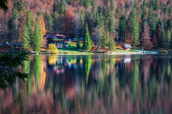 Hermosos Lagos Fusine Temporada Otoño Friuli Venezia Giulia Región Italia — Foto de Stock