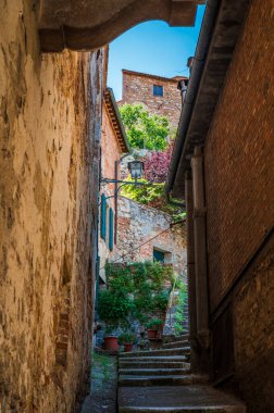 Montepulciano şehrinin eski mimarisi, İtalya 