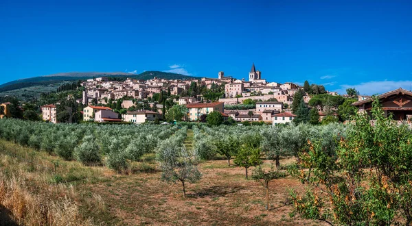 Magic Spello Muinainen Keskiaikainen Kylä Umbriassa — kuvapankkivalokuva